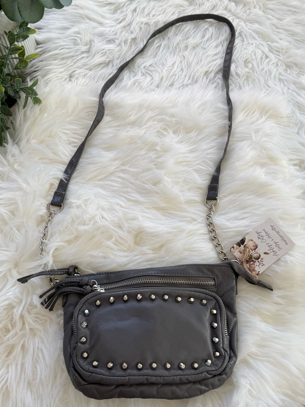 Y2K Candie's Gray Studded Crossbody Bag